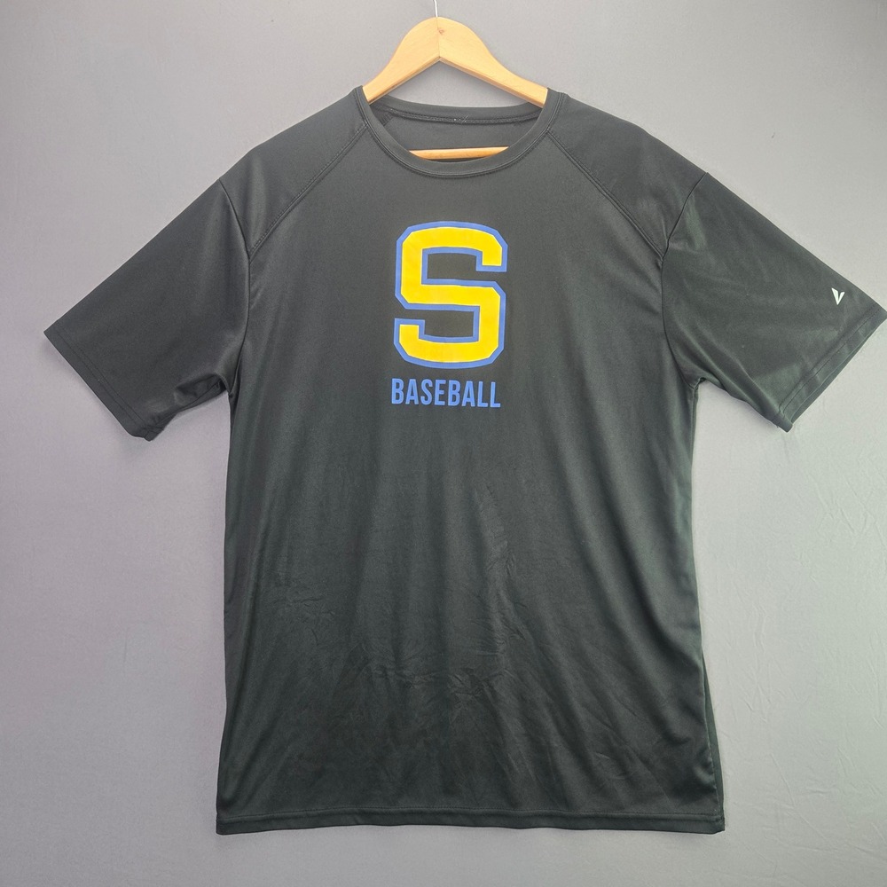 Vantage Baseball Performance T-Shirt L Black Graphic S Logo Short Sleeve Tee